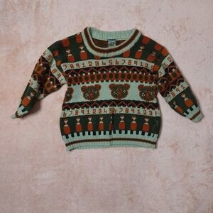 InStyle Boys Vintage Bear 100% ACRYLIC knit Sweater Size 22 2T/3T